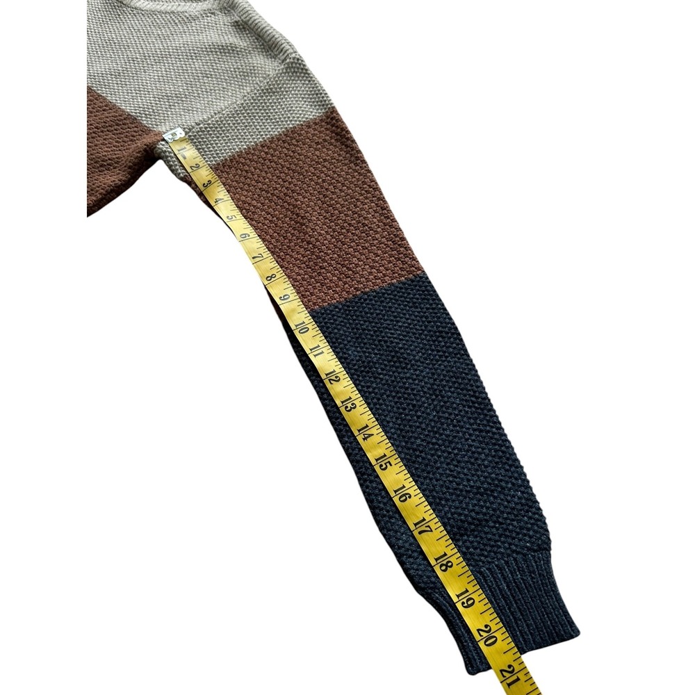 Kuhl Bella Striped Colorblock Sweater Merino Wool Blend Blue Tan Rust Medium - Picture 11 of 12
